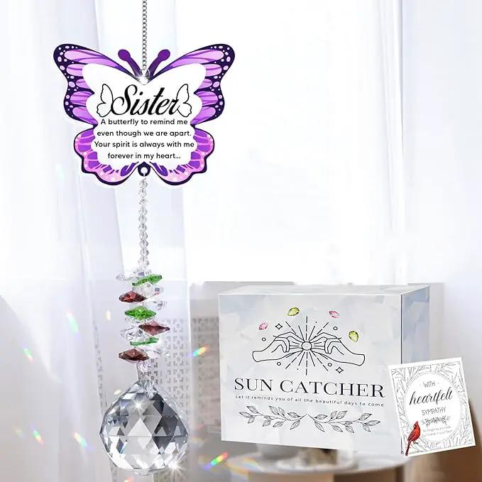 Sympathy Gifts for Loss of Sister, Sister Memorial Crystal Suncatcher Rainbow Maker,Memorial Gifts for Loss of Sister, in Memory of Sister, Bereavement Gifts for Loss of Sister by GreenHaven Gardens