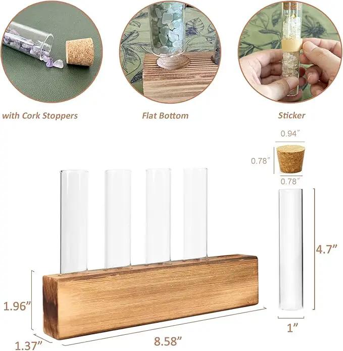 KAXYEW Glass Test Tubes with Cork Stoppers, Small Clear Glass Test Tube Plants Propagation Station for Scientific Experiments, Plant Cuttings Handmade Crafts Party Candy Storage by GreenHaven Gardens