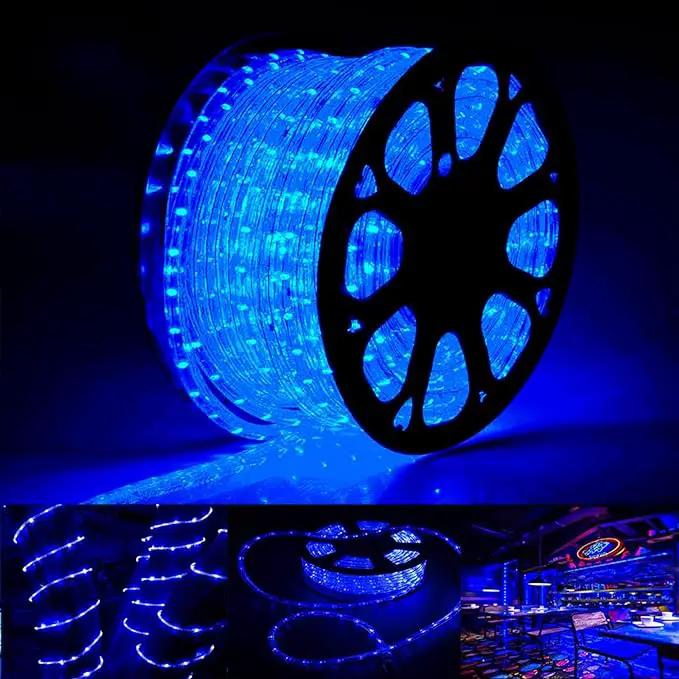 200ft LED Rope Lights Outdoor, 1440 LED Flexible Tube Lights with 8 Modes, Waterproof LED Rope Lighting for Outside, Garden, Patio, Bedroom, Party, Pool, Fences, Indoor Outdoor Decoration (Blue) by GreenHaven Gardens