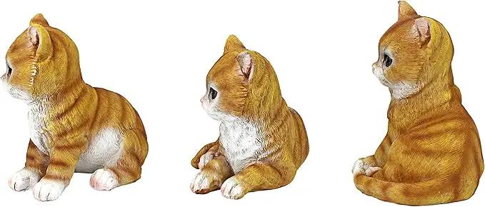 Design Toscano Tabby Kitten Triplets, Baby Cat Statues by GreenHaven Gardens