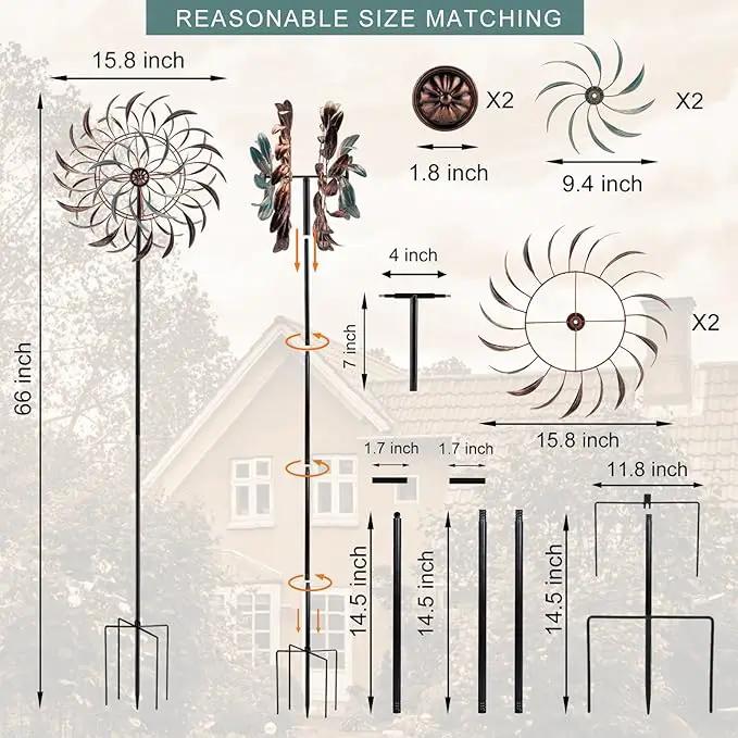 Stargarden Wind Spinners Outdoor Metal Large 360 Degrees Kinetic Wind Sculptures& Spinners Yard Art Outdoor Garden Decor by GreenHaven Gardens