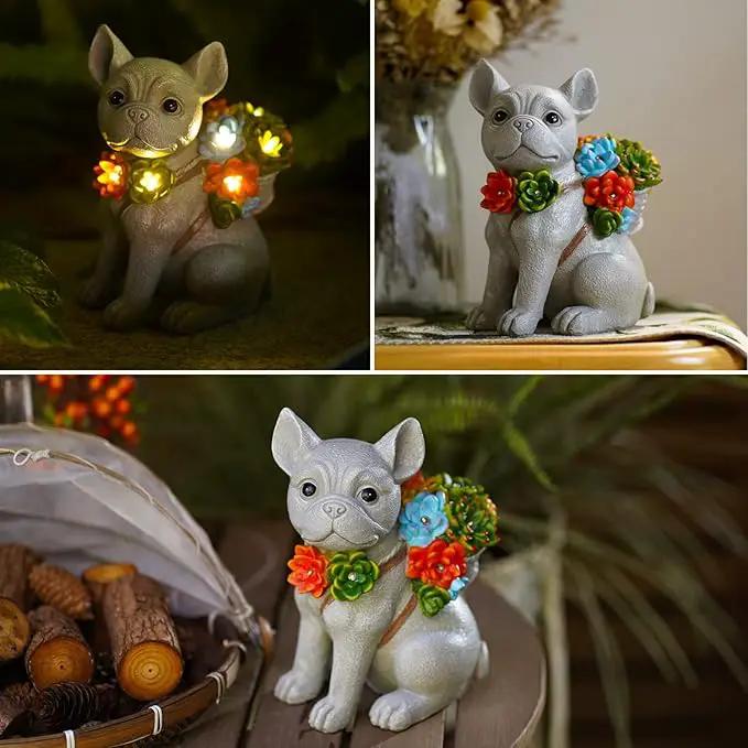 Garden Outdoor Decor Statues: Figurine with Solar Light Decorations Ornaments Patio Art Balcony - Birthday Gifts for mom Grandma Women by GreenHaven Gardens