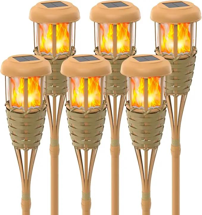 Solar Outdoor Lights, Solar Torch Lights Outdoor Flickering Flame, Outdoor Decorations for Patio Path Yard - 6 Pack by GreenHaven Gardens