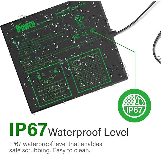 iPower Seeding Heat Mat Upgraded Carbon Film Indoor Warm Hydroponic Plant Germination Starting Pad Durable Waterproof, 20" x 20.75", Black by GreenHaven Gardens