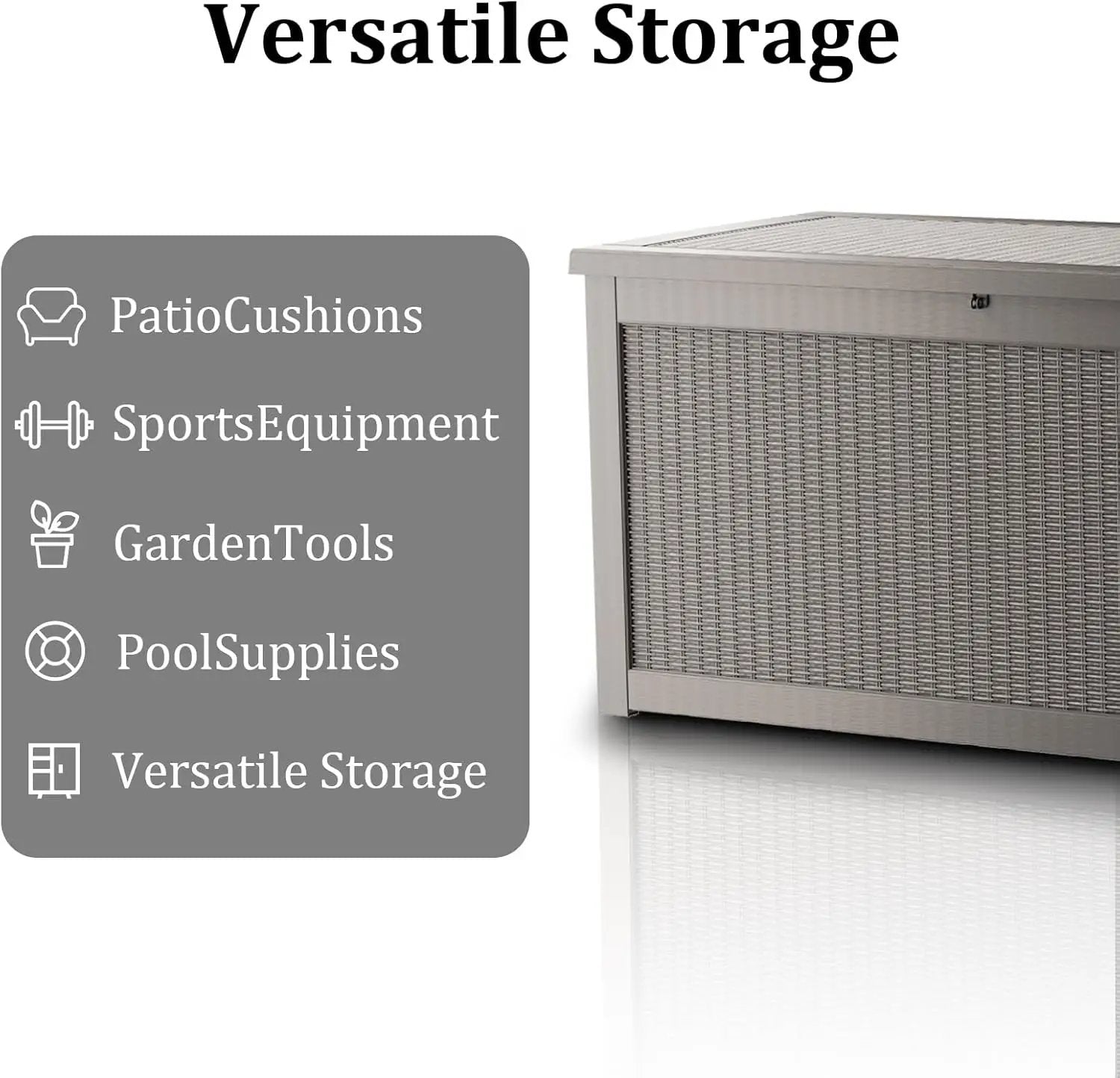 320 Gallon Waterproof Deck Box, Lockable Resin Storage Box for Patio Furniture Cushions Garden Tools and Outdoor Delivery Storage, Coffee by GreenHaven Gardens