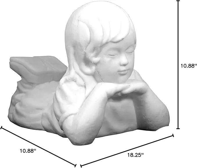 Emsco Group 2247W Day Dreaming Boy Garden Statue, WHITE by GreenHaven Gardens