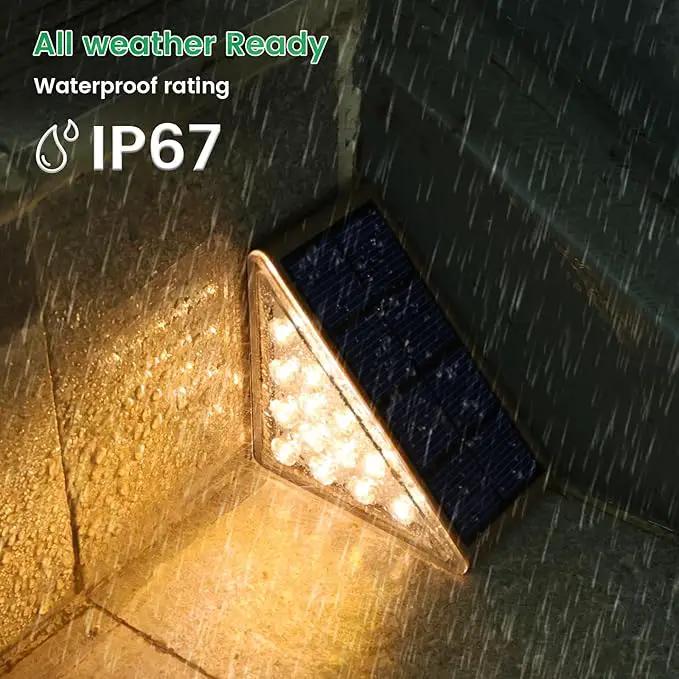 Solar Step Lights - 6 Pack Waterproof IP67, Deck & Patio Staircase Lights (Warm Brown) by GreenHaven Gardens