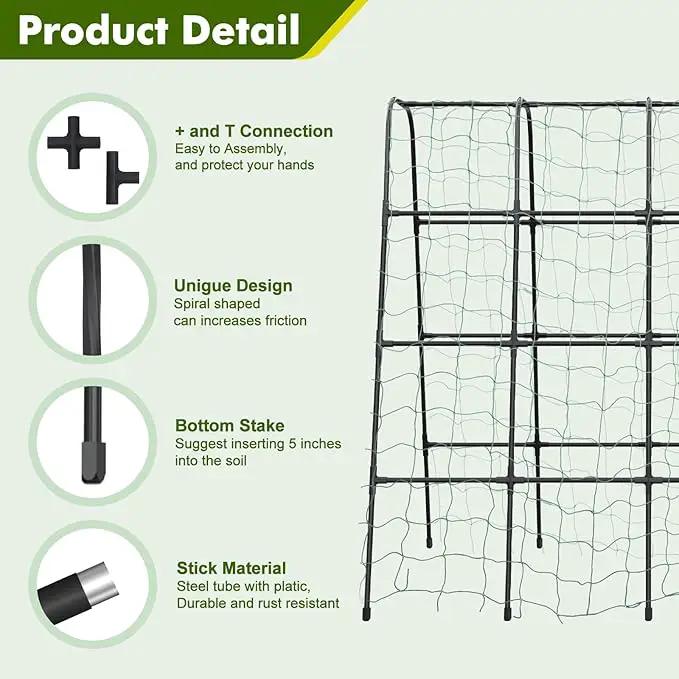 GOJAWAY 63" L x 63" H Cucumber Trellis for Raised Bed, Metal Arch Garden Trellis for Climbing Plants Outdoor, U-Shape Gardening Support Frame for Vegetable, Flower, Fruits, Vine by GreenHaven Gardens