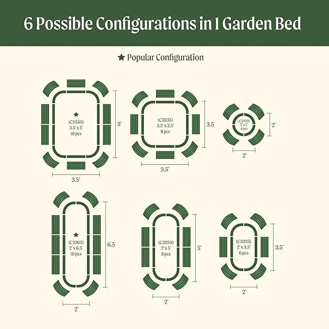 Vego garden Aluzinc Raised Garden Bed Kits, 17" Tall 6 in 1 Modular Metal Raised Planter Bed for Vegetables Flowers Patio Ground Planter Box-Modern Gray by GreenHaven Gardens