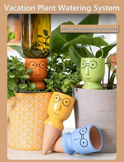 4 Pack Plant Watering Devices, Terracotta Watering Spikes, Vacation Self Watering Planter Insert, Automatic Plant Waterer for Indoor Outdoor Plants (Big Head) by GreenHaven Gardens