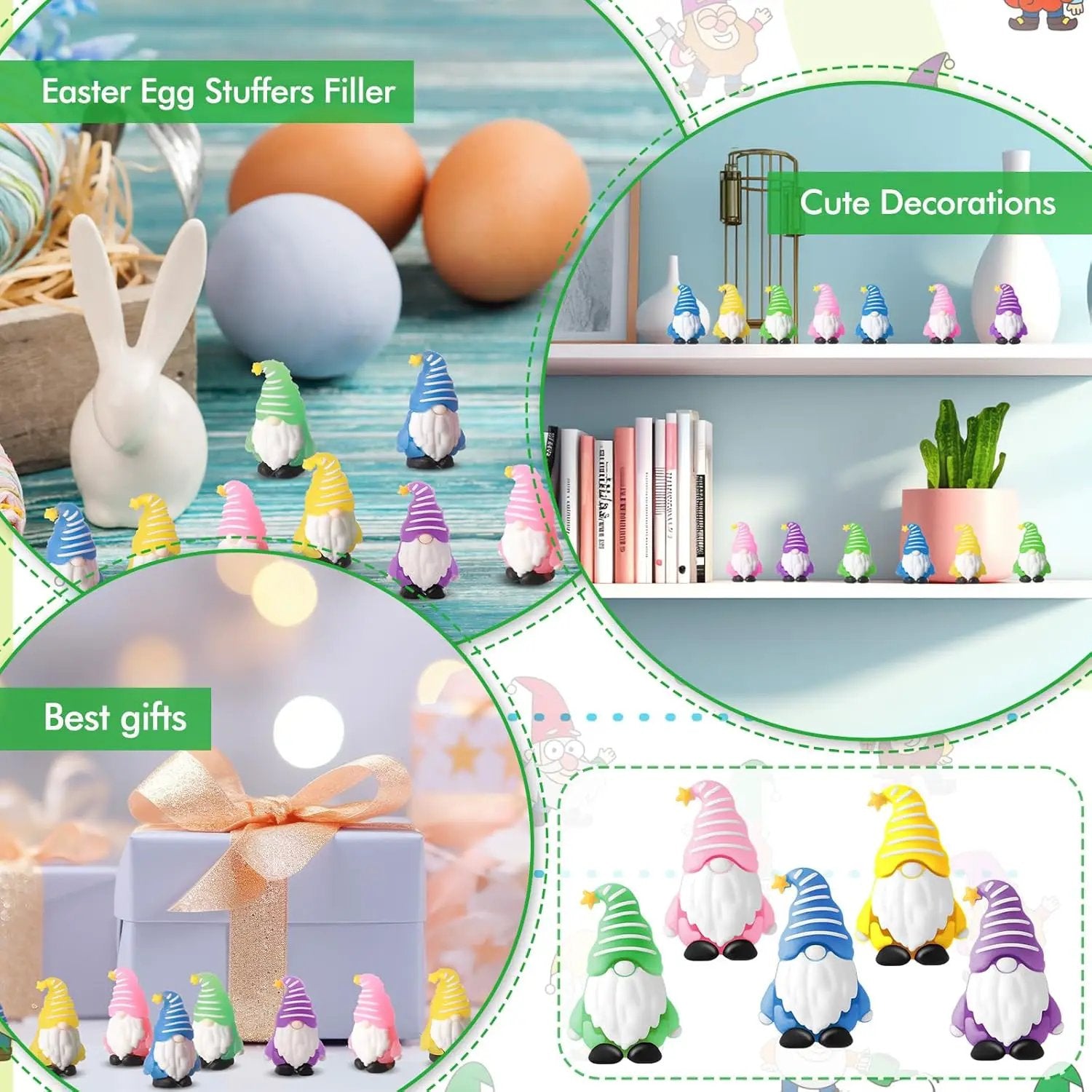 25 Pcs Luminous Mini Gnomes Figurines Fairy Glow in Dark Garden Miniature Gnome Figurines Decor Funny Poses Garden Yard Home Patio Lawn Backyard Hide See DIY Craft by GreenHaven Gardens