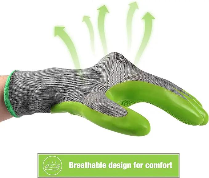 WORKPRO 6 Pairs Garden Gloves, Work Glove with Eco Latex Palm Coated, Gardening Glove, Working Gloves for Weeding, Digging, Raking, and Pruning (Large) by GreenHaven Gardens