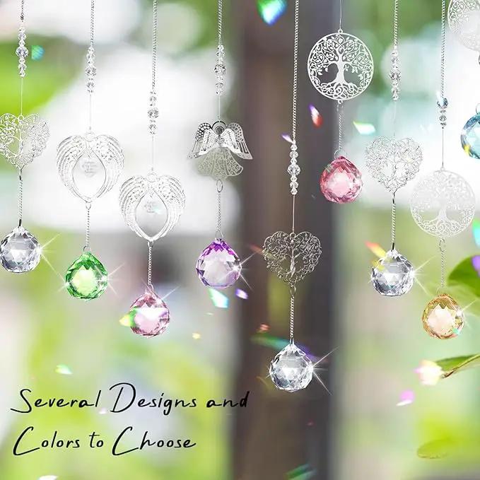 Sympathy Gift Modern Grief Gift for Lose of Loved Ones, Memorial Suncatcher with 40mm Crystal Ball, Sorry for Your Lose Rainbow Maker, Bereavement Gift Idea Angel Wings Design, Pink by GreenHaven Gardens