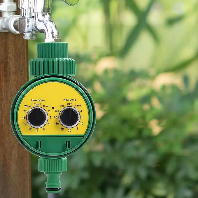 Automatic Irrigation Timer, Green ABS Multi Function Two Dial Automatic Electronic Watering Timer Garden Irrigation Controller for Roof Garden Balcony Villa Garden Outdoor Automatic Sprinkler System by GreenHaven Gardens