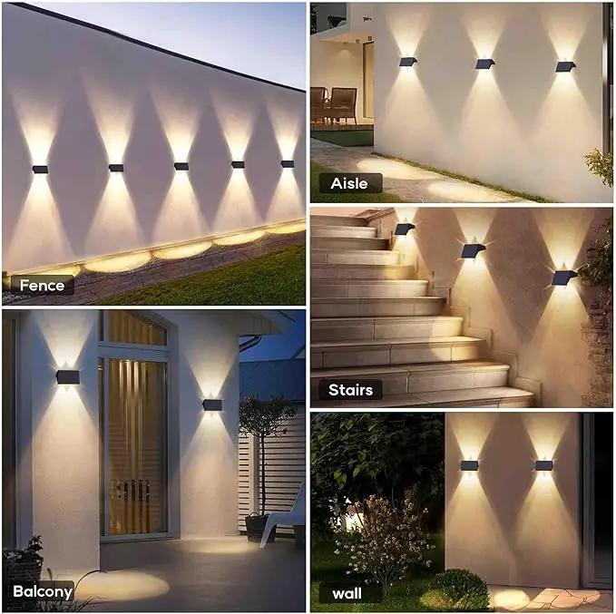 Fence Lights Solar Powered, 6-Pack Solar Fence Lights Up/Down Flexible Buttons, IP67 Waterproof for Outdoor, 120LM Bright, Auto Dusk to Dawn for Wall/Stairs/Yard/Railing/Deck/Pathway (Warm White) by GreenHaven Gardens