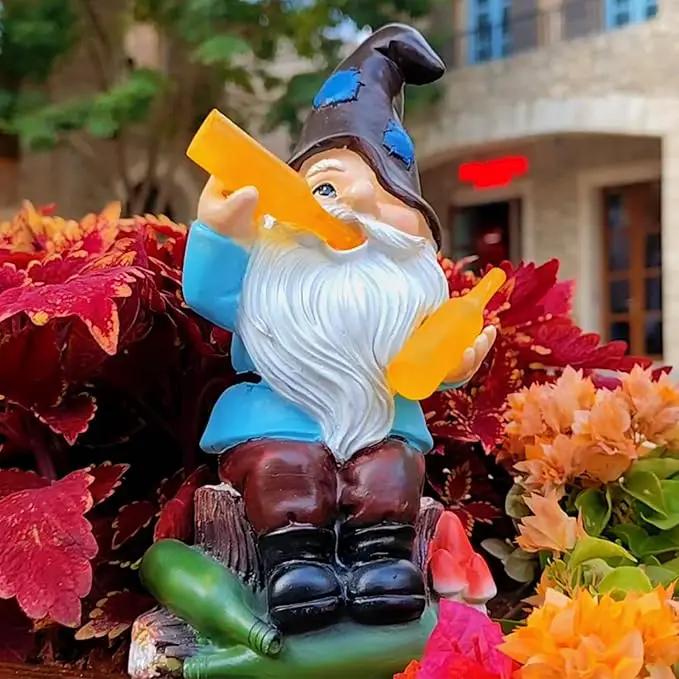 DKJOCKY Funny Garden Gnomes Outdoor, Solar Gnomes with Led Lights Decor for Outside, Gardening Gifts Garden Oranments Outdoor Birthday Gifts for Women Mom Grandma by GreenHaven Gardens