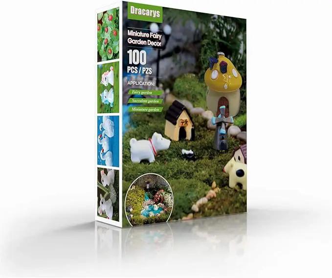 Dracarys Selected 100 Pcs Fairy Garden Accessories, Mini Resin Animals, Miniature Figurines, Micro Landscape Ornaments Kit, Garden DIY Animals, Environmental Resin, Forest Encounters by GreenHaven Gardens