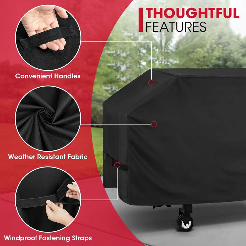 Unicook 28 Inch Griddle Cover for Blackstone and Nexgrill Cooking Station, Heavy Duty Waterproof Flat Top BBQ Grill Cover with Sealed Seam, Includes Support Pole, Black by GreenHaven Gardens
