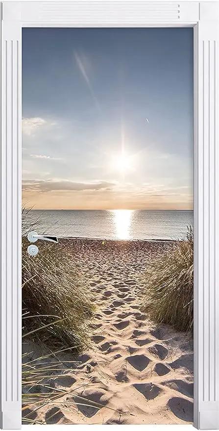 3D Door Stickers Murals Peel and Stick - Beach Path - Door Wall Decals Self-Adhesive Removable Waterproof PVC Door Pictures Poster for Bedroom Living Room Door 31.5"x 78.7" by GreenHaven Gardens