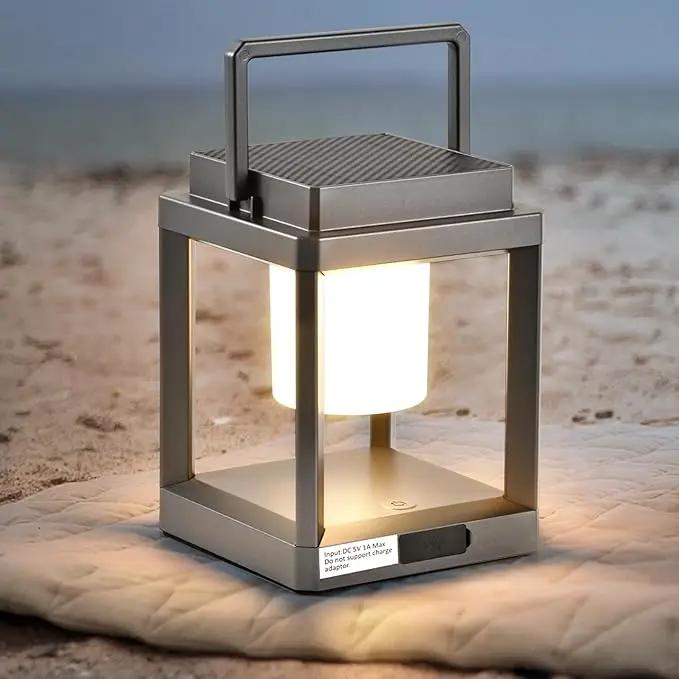 Solar Lantern Outdoor Table Lamp: Portable Waterproof LED Light - Hanging Rechargeable Lights for Patio Camping by GreenHaven Gardens