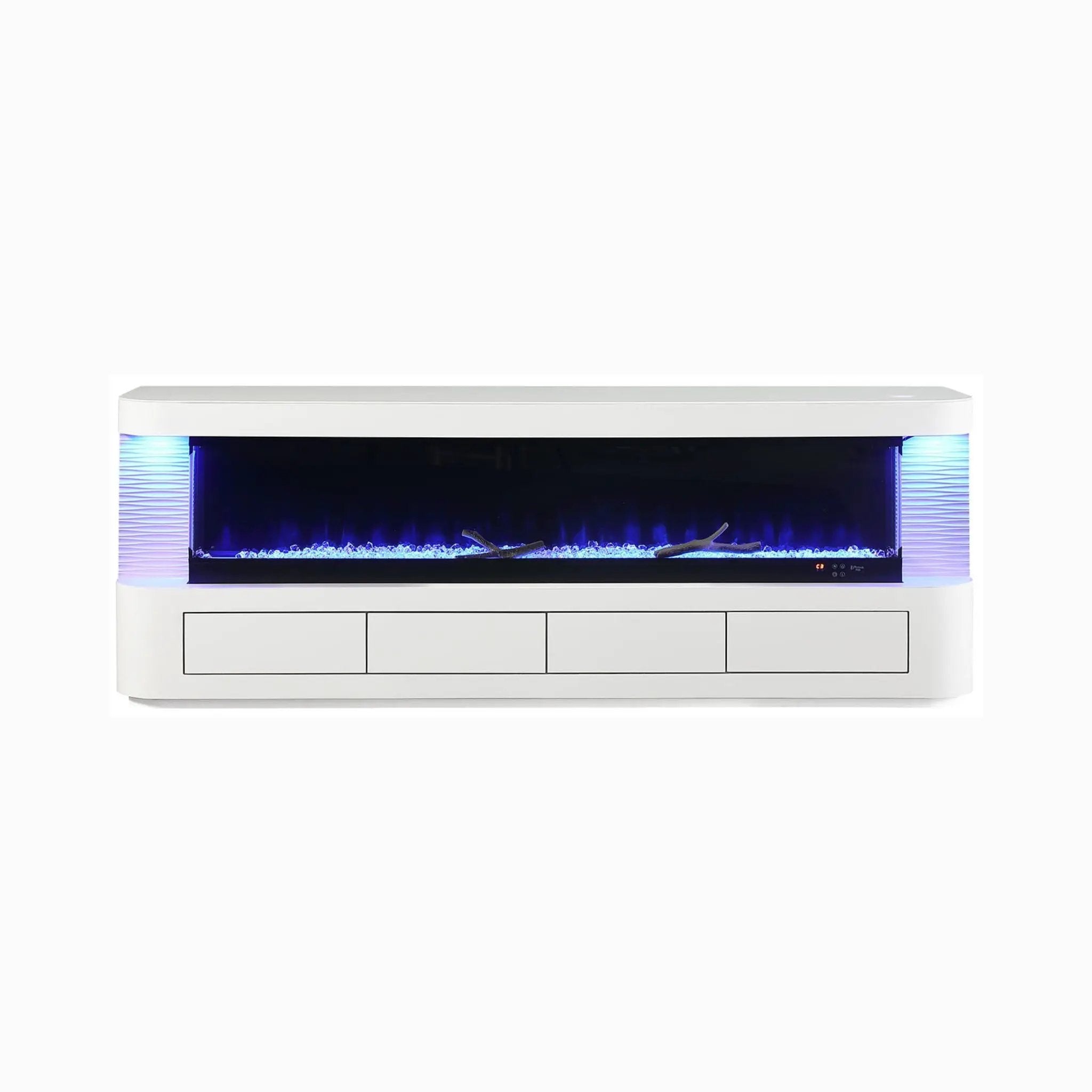 Nuvia 71-Inch Modern White Electric Fireplace TV Stand With 3-Level LED Brightness Setting [TV Stand Only] (SAK94120) by SAKSBY WHOLESALE