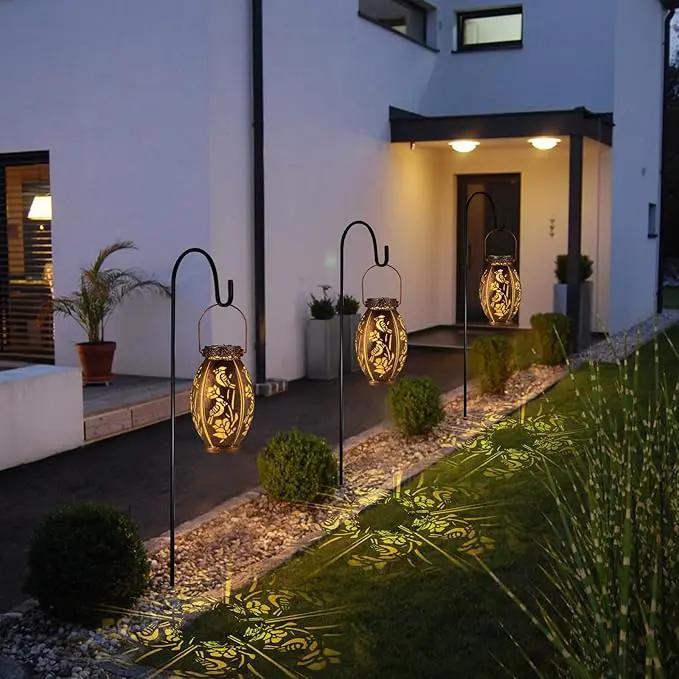 pearlstar 2 Pack Solar Lantern Hanging Light Outdoor Waterproof Decorative Metal Solar Lamp for Table Garden Yard Patio Balcony Pathway,Copper,Perfect Gift for Women/Mom/Men,Cardinal-2 by GreenHaven Gardens