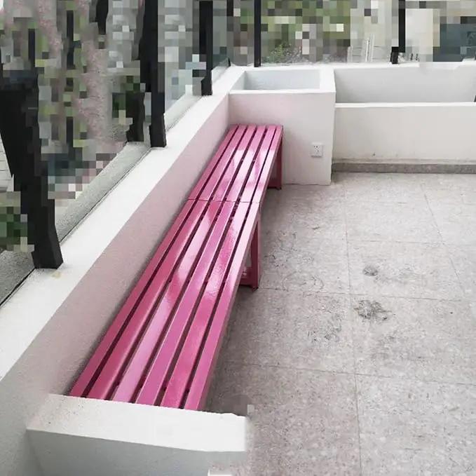 Weatherproof Metal Dining Bench, Outdoor Bench Backless Patio Bench 2-Person Farmhouse Bench Garden Bench for Kitchen, Living Room, Entryway(Pink,59in) by GreenHaven Gardens
