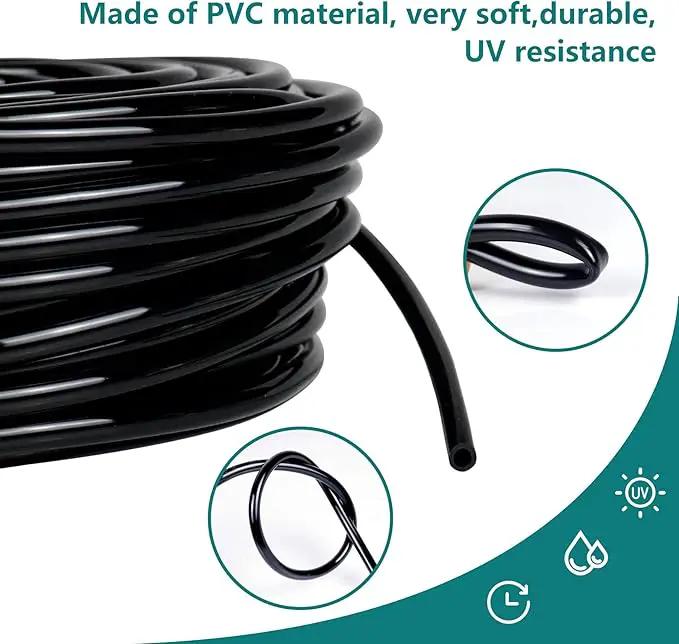 1/4 inch Blank Distribution Tubing Drip Irrigation Hose,100ft Soft Watering Tube for Small Lawn Garden Irrigation System by GreenHaven Gardens