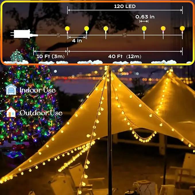 120 LED String Lights 40ft, 8 Lighting Modes Plug in Fairy String Lights for Bedroom Classroom Patio Garden Wedding Party Christmas Tree Outdoor Indoor Decorations Warm White by GreenHaven Gardens