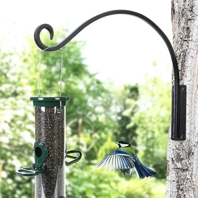 Heavy Duty Plant Hanger Bracket - Outdoor Hand-Forged Hanging Plant Bracket Durable and Stable Bird Feeder Hanger by GreenHaven Gardens
