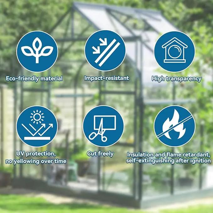 12 Pcs Polycarbonate Greenhouse Panels Waterproof UV Protected Polycarbonate Double Layer Polycarbonate Panels Sheet Corrugated Plastic for Greenhouse, Outdoor, Plant Stand Roof(4' x 2' x 0.24'') by GreenHaven Gardens
