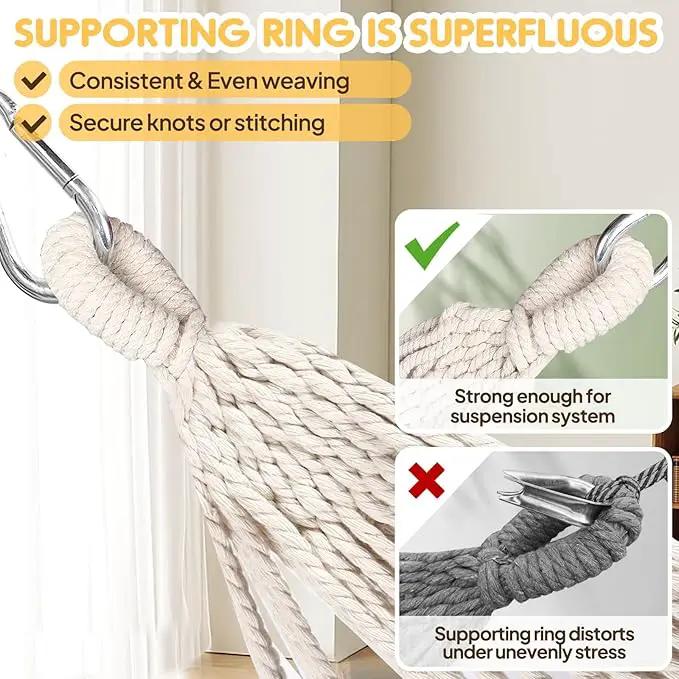 ANYOO Cotton Hammock Portable Camping Hammocks for Hanging Sturdy Garden Comfortable Fabric Hammock with Tree Straps Up to 660lbs with Travel Bag for Camping Outdoor/Indoor Patio Backyard by GreenHaven Gardens