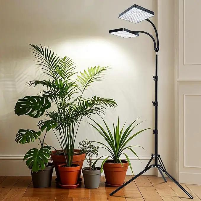 50W Standing Grow Lights for Indoor Plants, Seed Starting, Bonsai with Timer Auto On/Off, 5000 Lumen Enough Bright Like A Small Sun for Your Jungle, Daisy Chain Function, 40"-64" Height Adjustable by GreenHaven Gardens