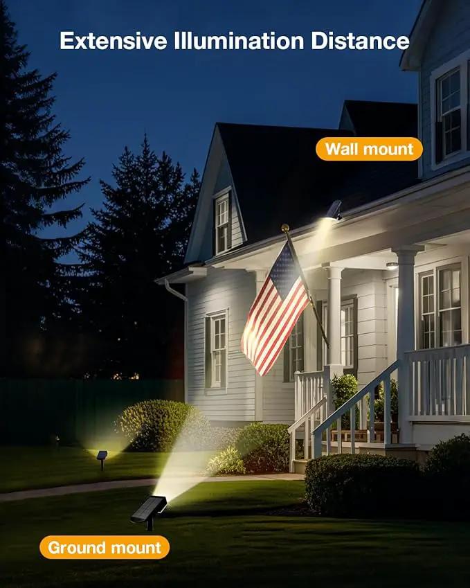 Solar Power Spotlight Outdoor Waterproof Landscape LED Accent Lighting for Yard, Tree, Plants, Walls, Path, Garden, Statues, Adjustable Brightness,Dusk to Dawn Long Lasting 6 Pack Warm White by GreenHaven Gardens