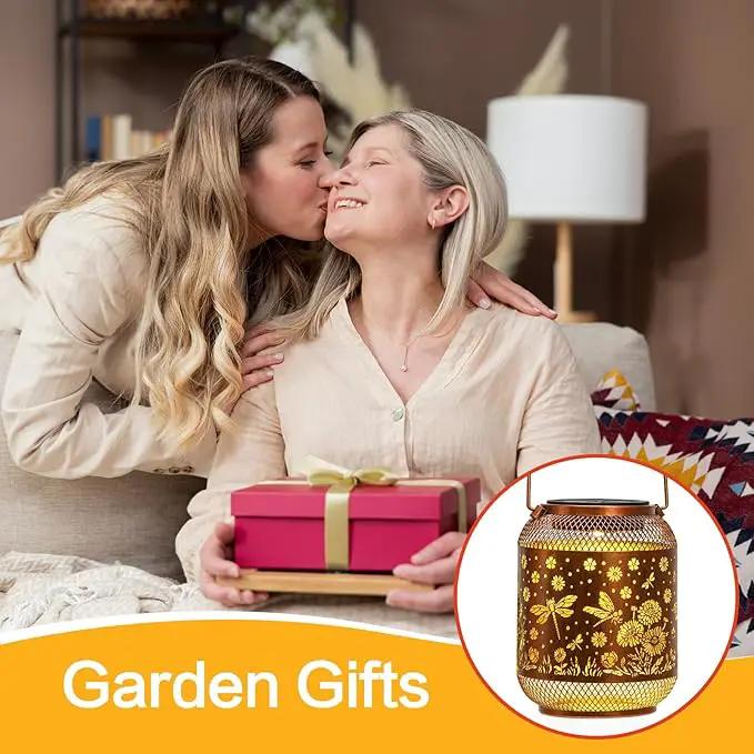 Solar Lanterns Outdoor Waterproof Dragonfly Garden Decor Birthday Gifts for Women Mom Grandma Hanging Solar Lights Metal Decoration Outside for Yard, Patio, Backyard, Porch, Pathway by GreenHaven Gardens