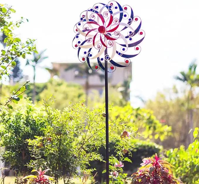 DREAMYSOUL Large Wind Spinners 20" Dia, Metal Patriotic Wind Sculpture Spinner Yard Art for Outdoor Garden Patio Decor by GreenHaven Gardens
