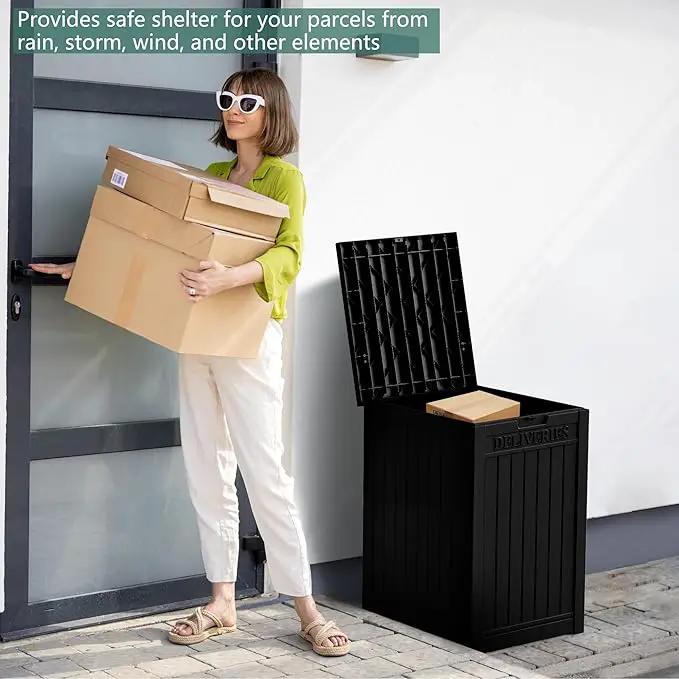 55 Gallon Outdoor Storage Box Waterproof Lockable Resin Deck Box Large, Patio Storage Bin for Pool Accessories Cushion Furniture, Garden Tools, UV-Resistant Outside Delivery Black by GreenHaven Gardens