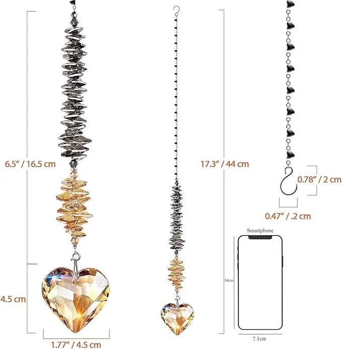 Champagne Glass Heart Crystal Ball Suncatcher, Prism Pendant for Windows, Chakra Indoor Outdoor Hanging Decoration, Rainbow Maker Gifts for Women, Mom and Children… by GreenHaven Gardens