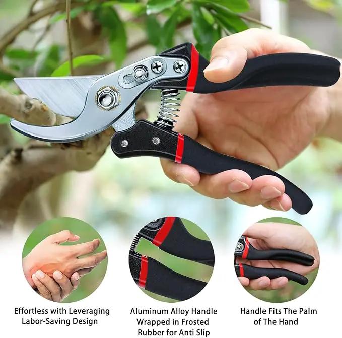Kynup Pruning Shears for Gardening, Garden Shears Heavy Duty, Cutting Shears Pruners, Hedge Clippers, Rose Pruning Shears, Hand Clippers Gardening (Red Black) by GreenHaven Gardens