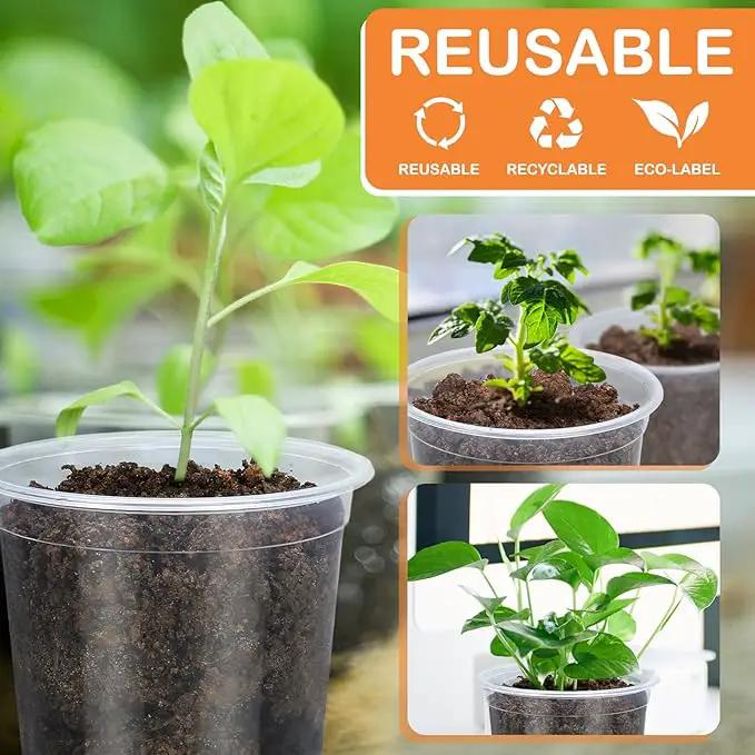 45 Pack 7/6/5/4/3 Inch Clear Nursery Pots for Plants, Clear Plastic Plant Pots with Drainage Holes, Transparent Variety Pack Flexible Garden Pot for Outdoor Indoor, Seed Starting Pots (Clear) by GreenHaven Gardens