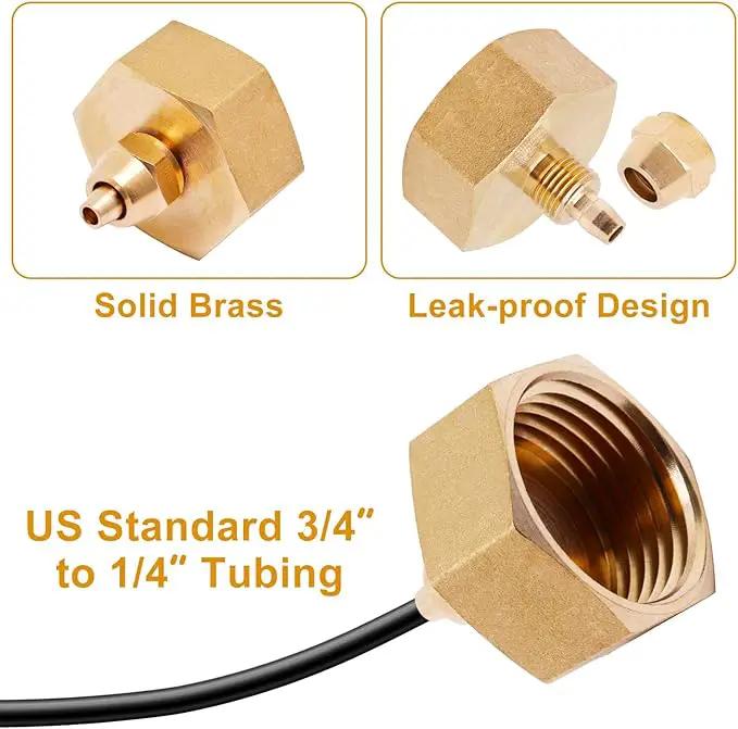Drip Irrigation Hose Connector, Garden Hose Adapter Solid Brass 3/4 to 1/4 Hose Adapter, Garden Hose to Sink Faucet Adapter Used for Water Hoses (2pcs) by GreenHaven Gardens