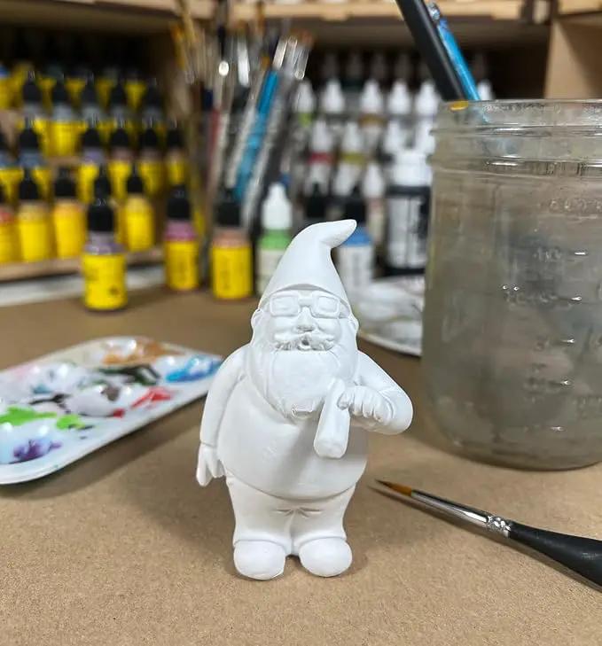 Gnometastic Gnude Mini Gnomes - Smoking Hippie Unpainted Gnome Statue, 3.5in DIY Paint Your Own Gnome Mini -Funny Garden Gnomes to Paint for Adults by GreenHaven Gardens