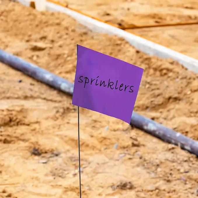 Zozen 100Pack Purple Marking Flags, Writable | 15x4x5 Inch, Yard Flags for Lawn & Irrigation & Landscape & Sprinkler & Survey & Dog Training. by GreenHaven Gardens