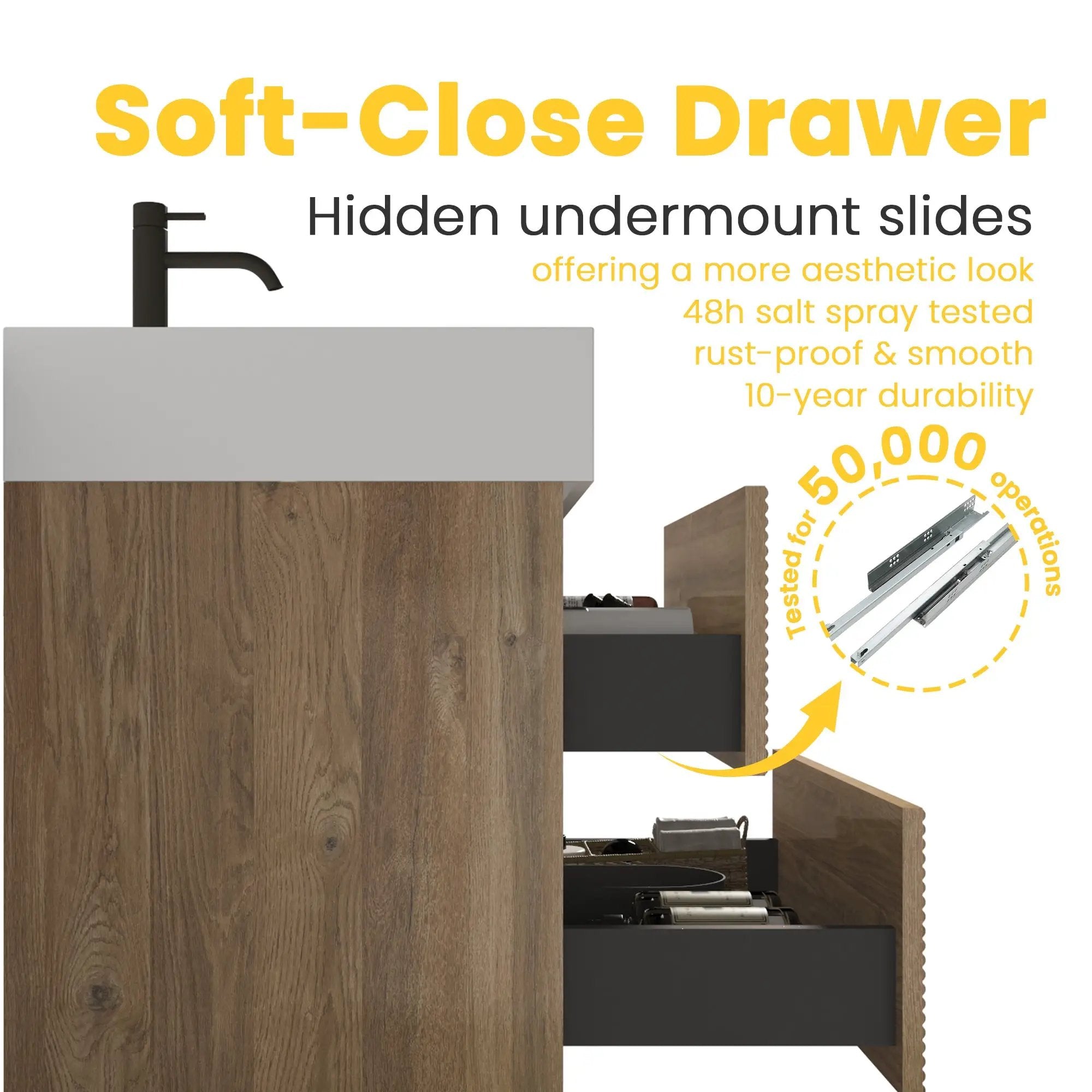 Grace 48" Bathroom Vanity with Double Drawers by HouseOfZazla
