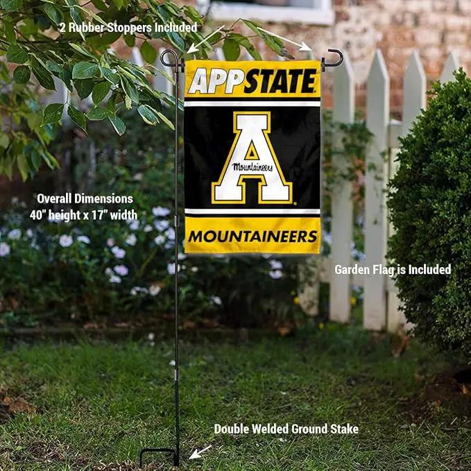 College Flags & Banners Co. Appalachian State Mountaineers Garden Flag with Stand Holder by GreenHaven Gardens