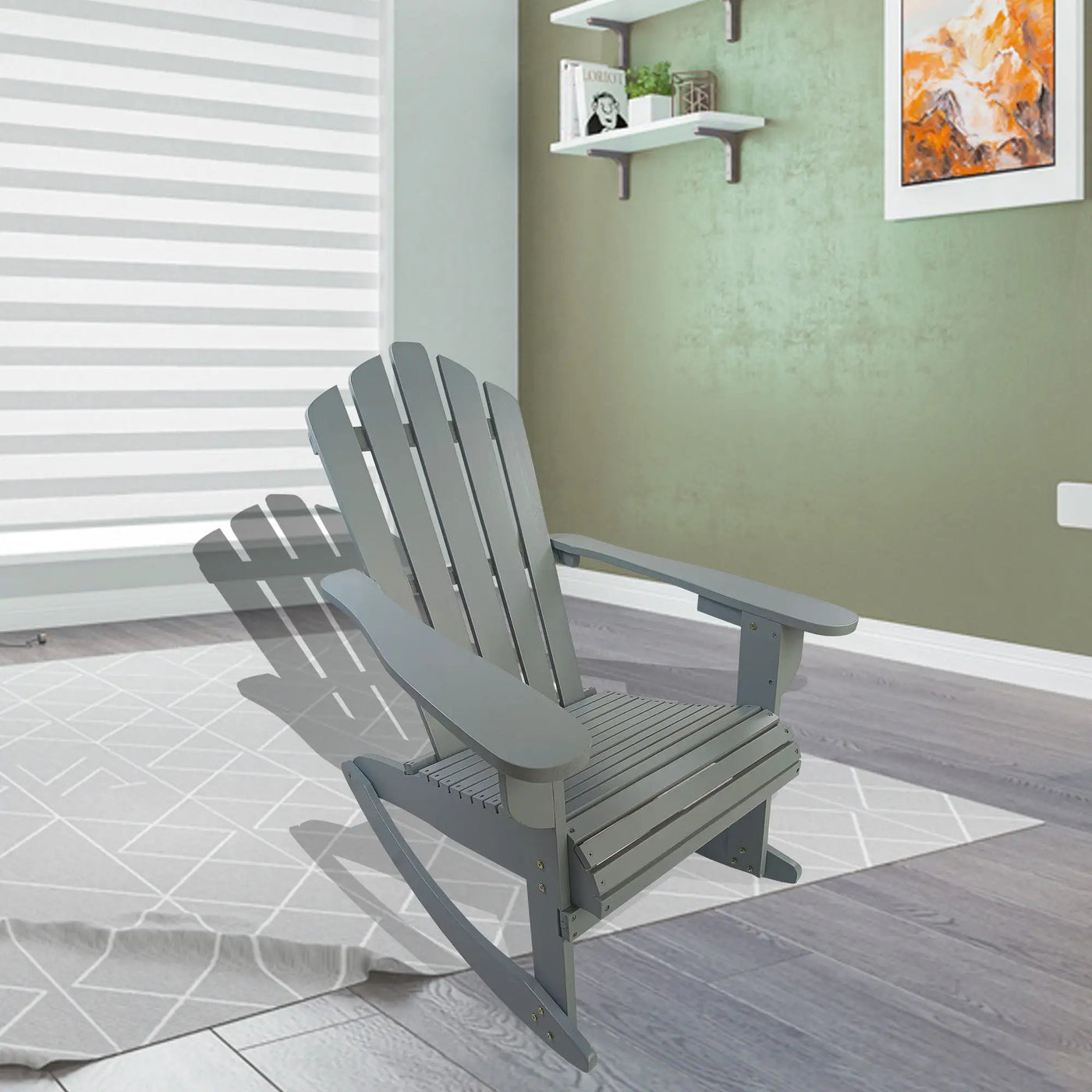 Reclining Outdoor Rocking Adirondack Chair by HouseOfZazla