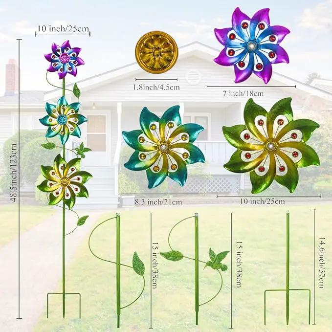 DREAMYSOUL 3 Blades Wind Spinner, Pinwheels for Yard and Garden, Metal Wind Spinners Outdoor, Colourful Wind Sculptures for Outside Patio Lawn Decoration by GreenHaven Gardens