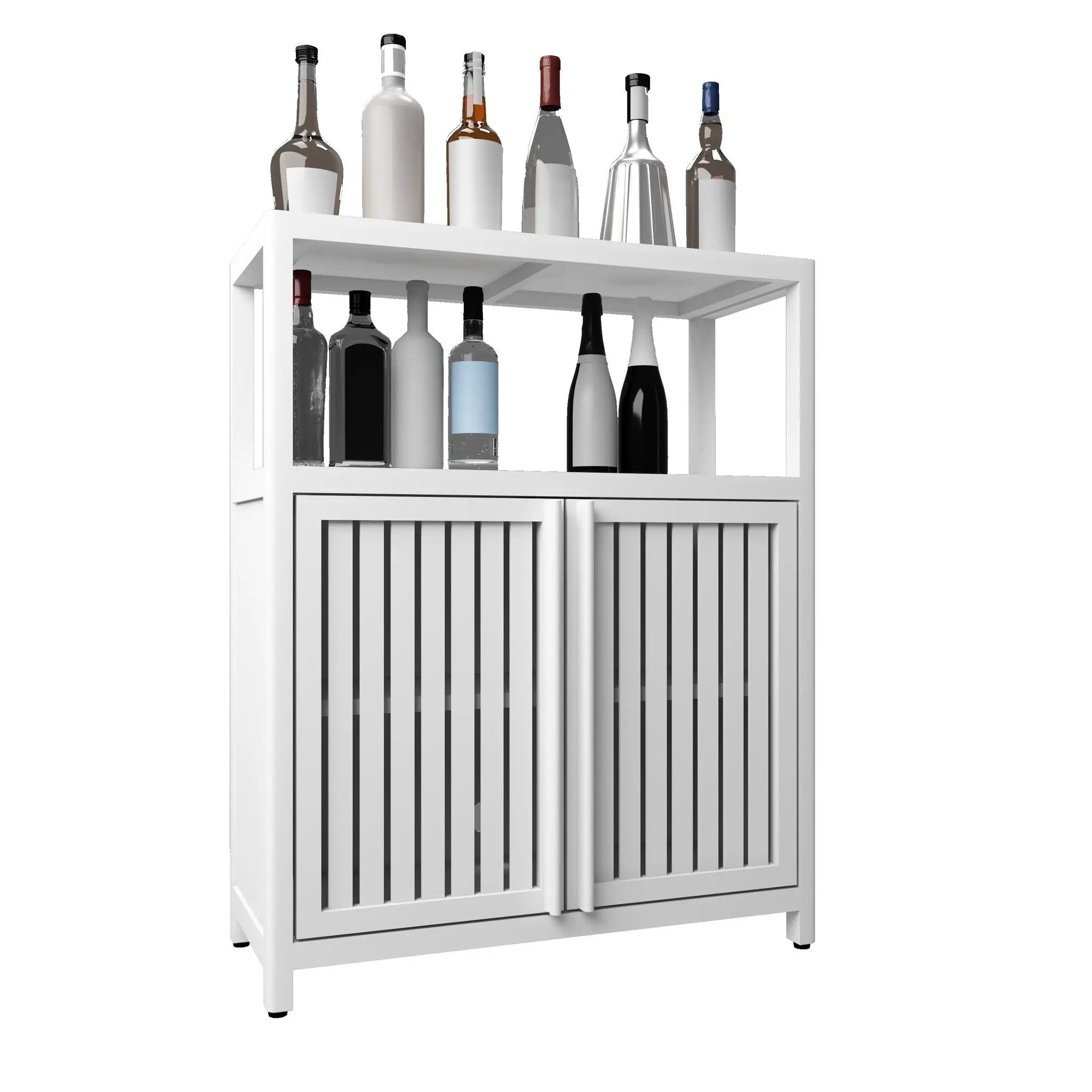 Bamboo Large Capacity Storage Cabinet With Shelves For Bathroom And Living Room - White by Unique Piece Furniture