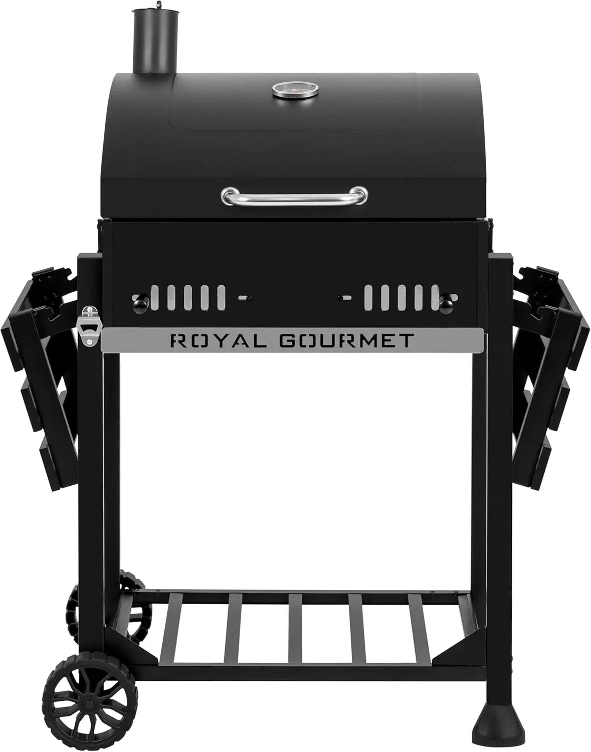 Royal Gourmet CD1824ET Movable Charcoal BBQ Grill with Foldable Side Tables, Outdoor Barbecue Grill with 470 Sq. In. Cooking Area for Outdoor Picnic and Camping Grilling, Black by GreenHaven Gardens