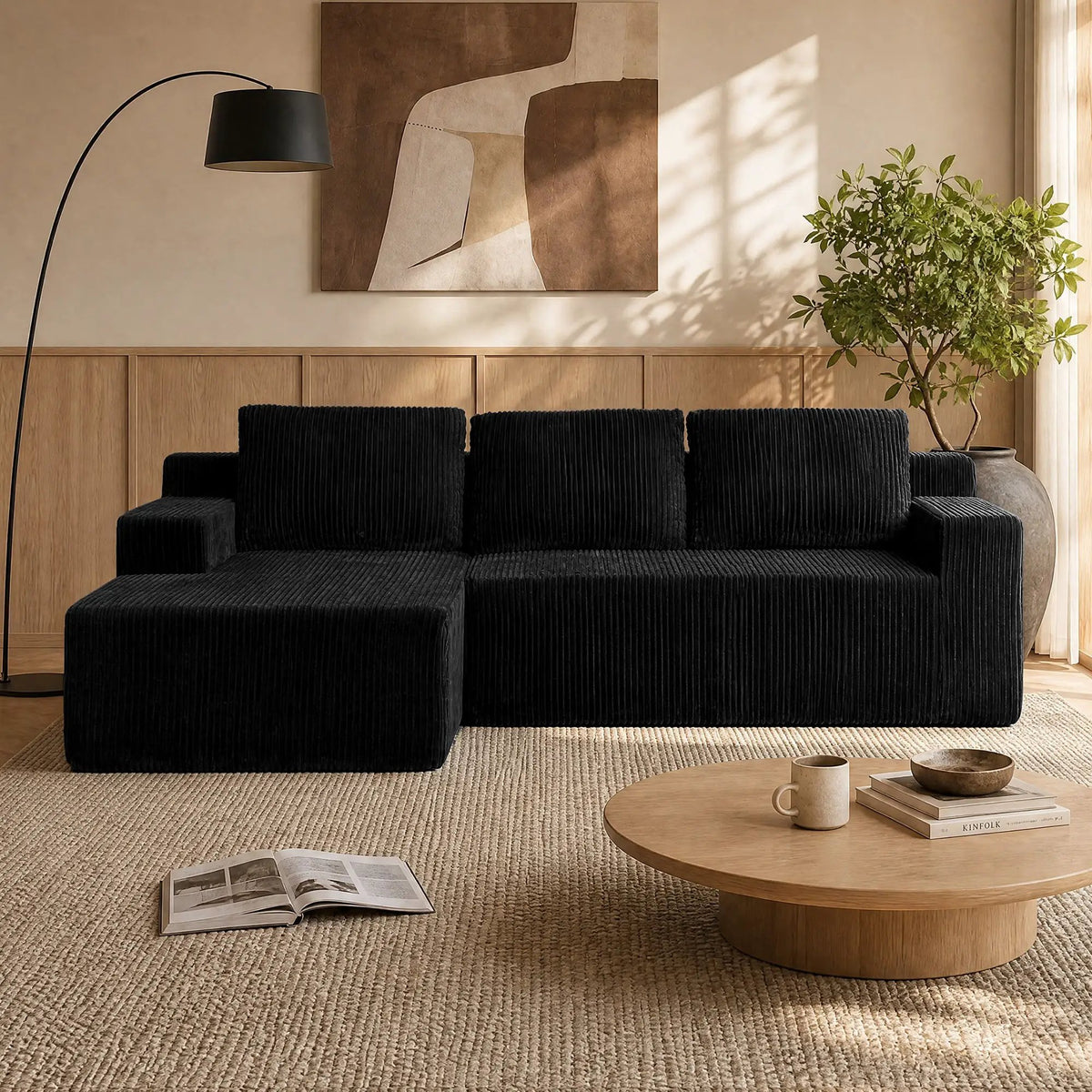 Corduroy Modular L Shaped Sectional Sofa by HouseOfZazla